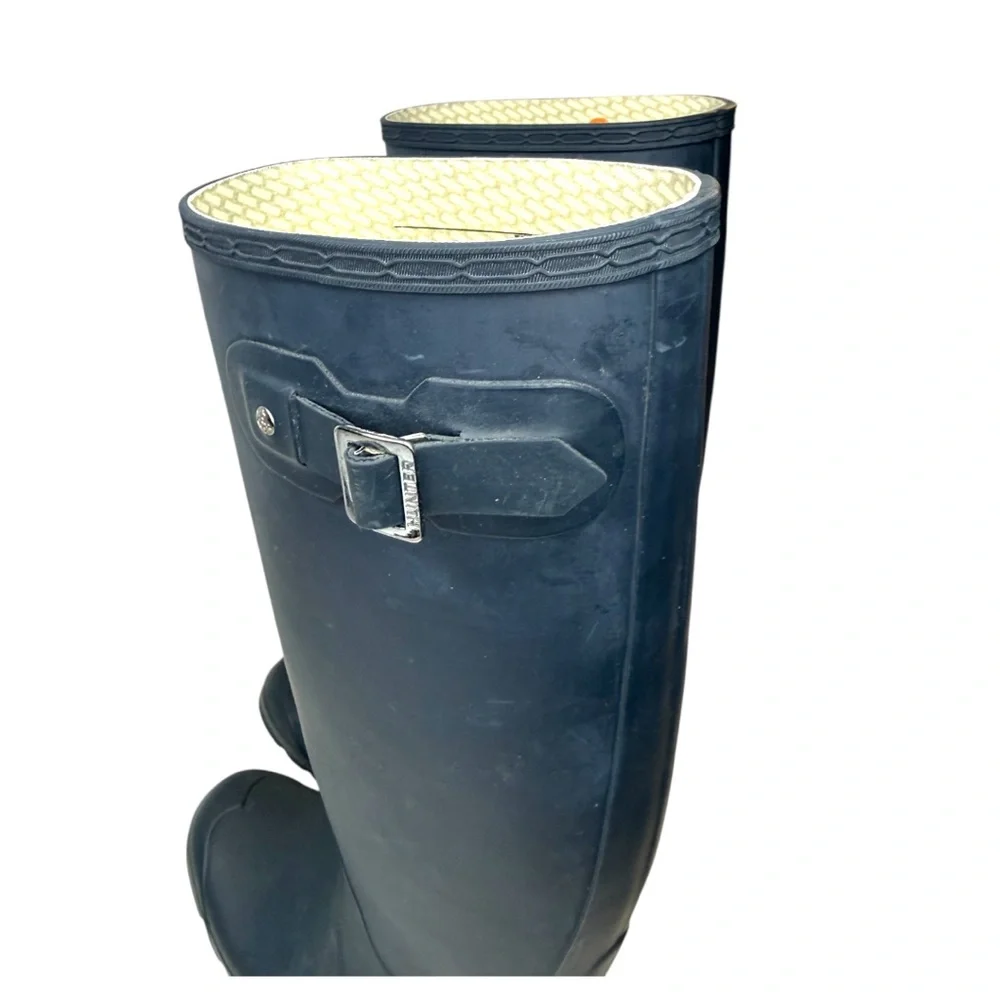 Women's Original Tall Rain Boots Navy Blue Rubber Waterproof Wellies size 7M/8F - Picture 11 of 15